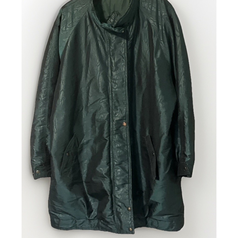 Vintage 80s 90s G-4000 Puffer Coat 24W Green Iridescent‎ Jacket Plus Ski